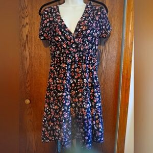 Grunge sweetheart flower print baby doll dress